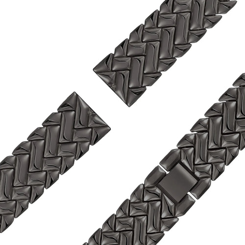 Bandz OnePlus Watch 3 - 43mm metalen band 'V-type' (zwart)