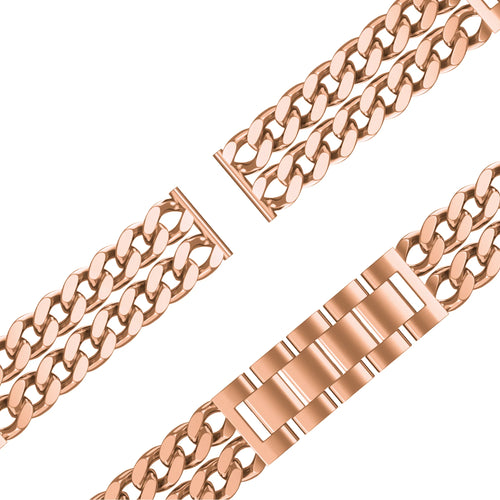 Bandz Coros Apex - 42mm Metal Strap 'Double Chains' (Rose Gold)