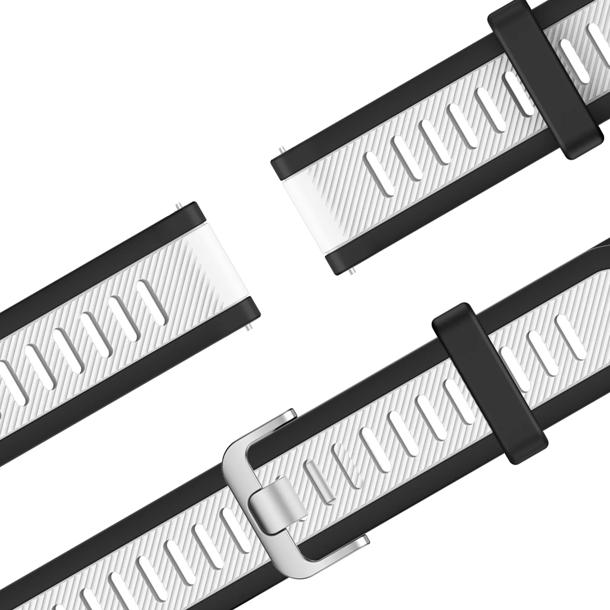 Bandz Garmin Forerunner 570 - 47mm Dual Sportarmband mit Schnalle (Schwarz/Weiß)
