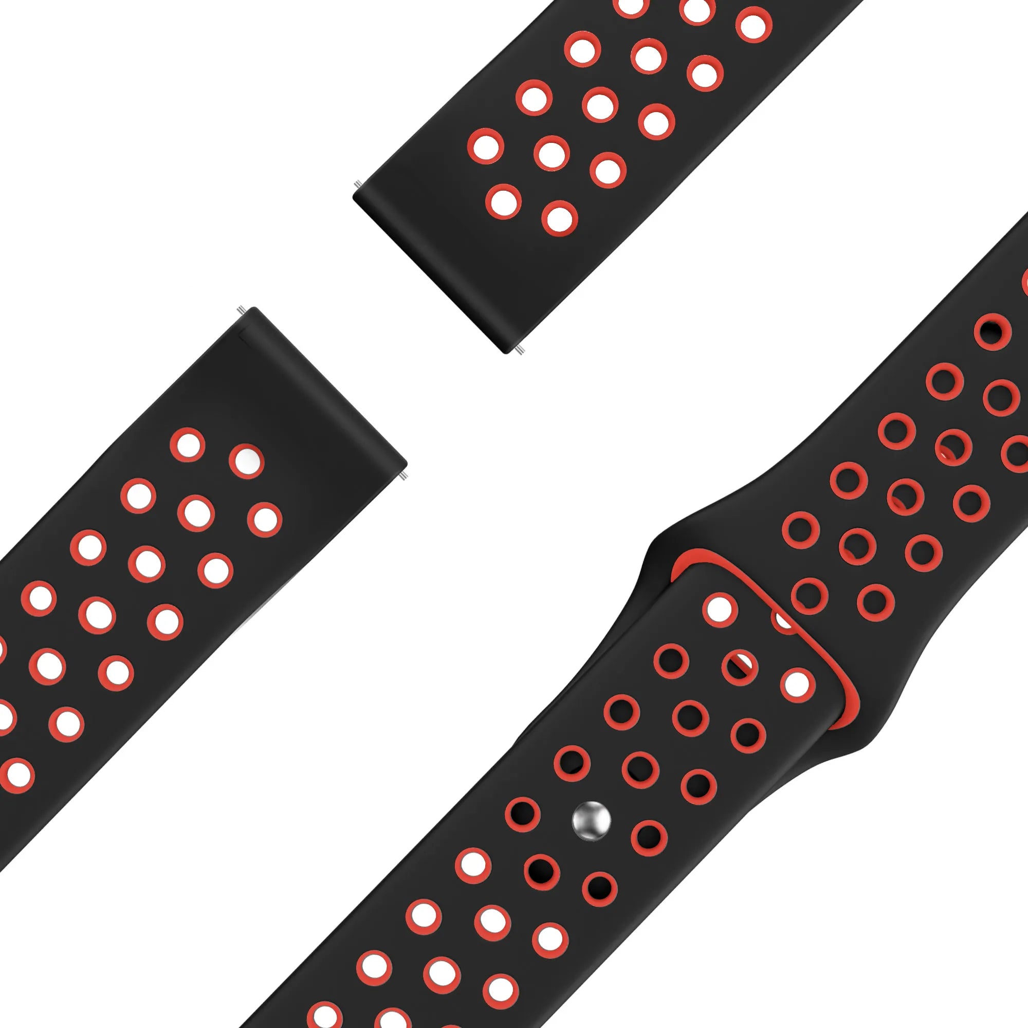 Bandz Garmin Forerunner 570 - 47mm Sportarmband 'Deluxe' (Schwarz/Rot)