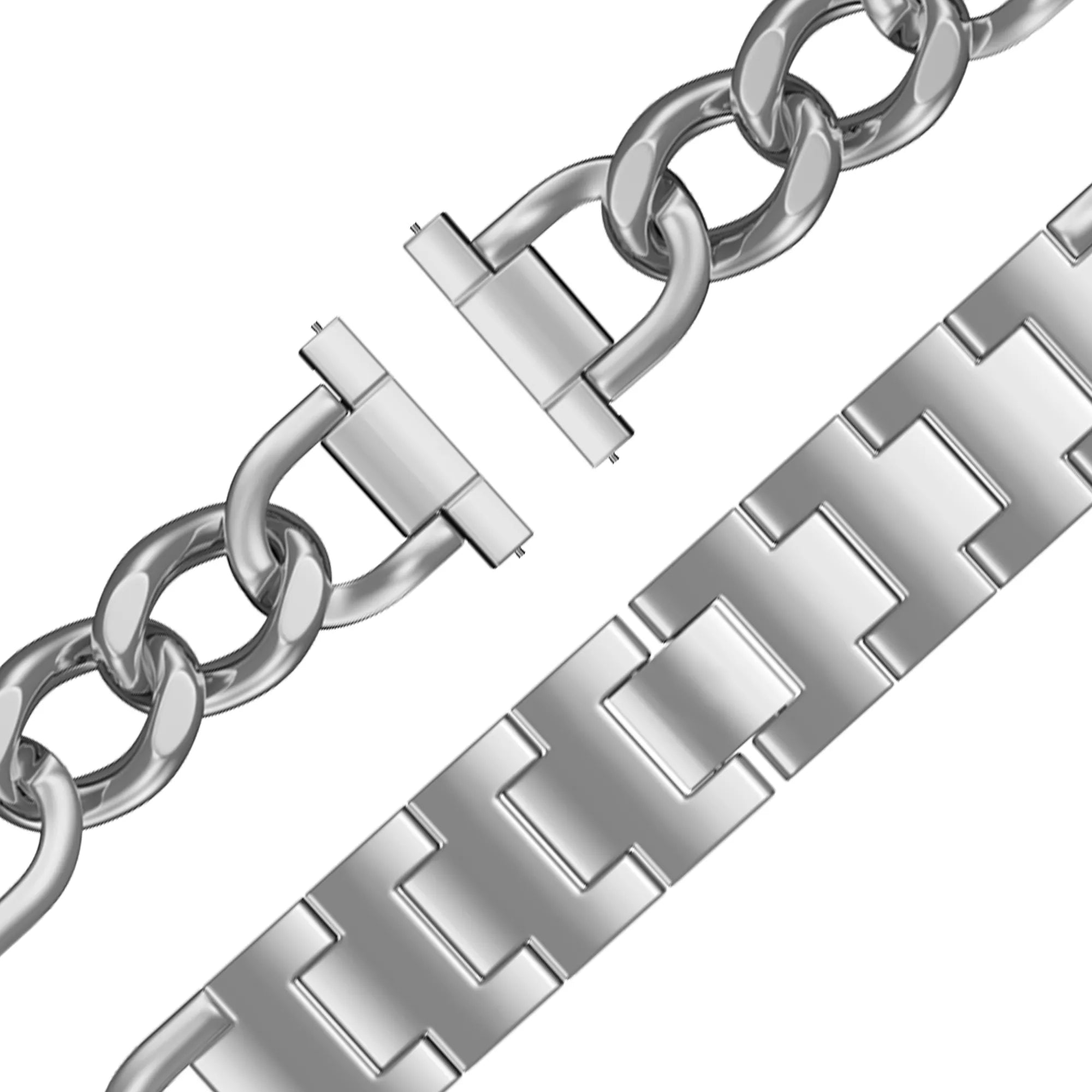 Bandz OnePlus Watch 3 - 43mm Metal Strap 'Chains' (Silver)