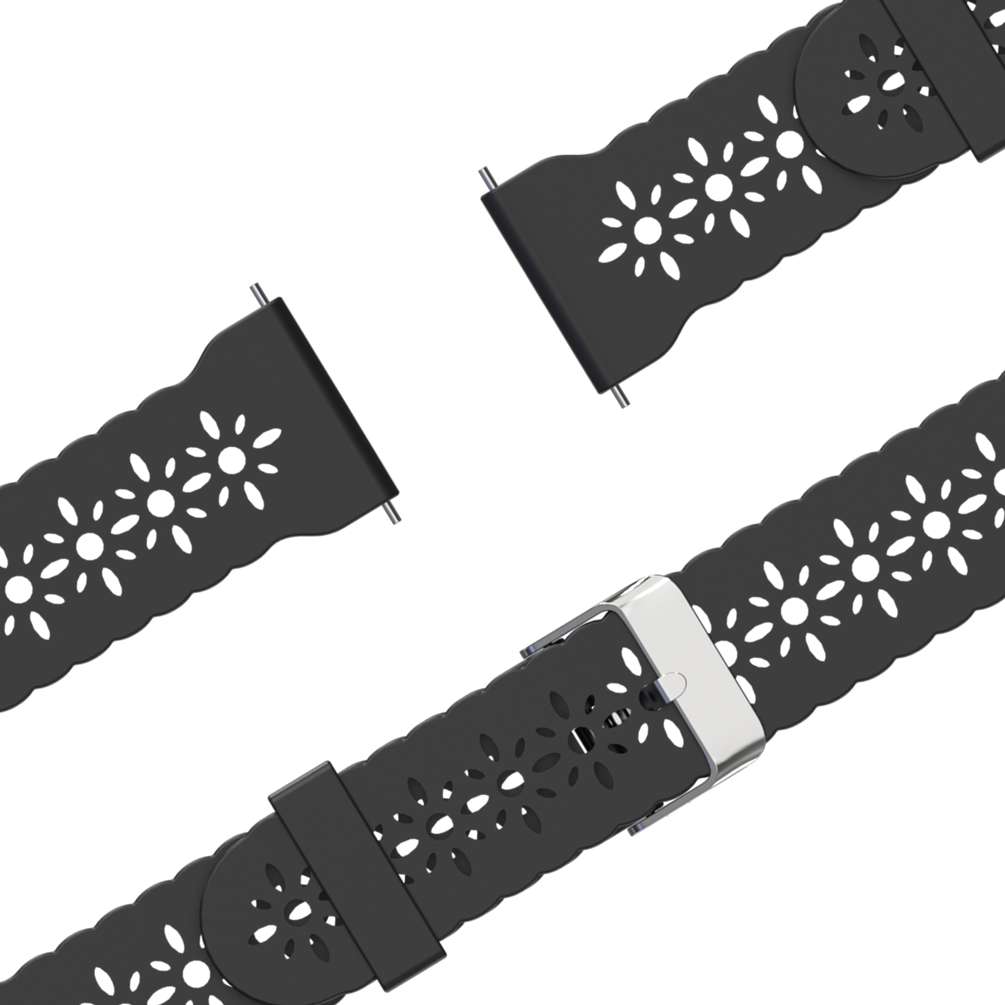 Bandz Bracelet silicone 'Lace' Garmin Forerunner 55 (noir)