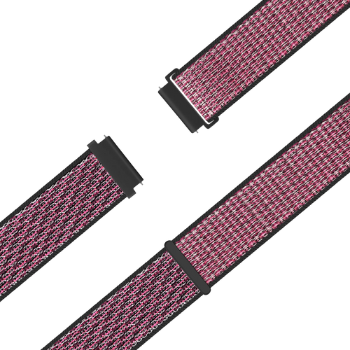 Nylon Loop Strap, berry, laid flat, joined, 45° top view