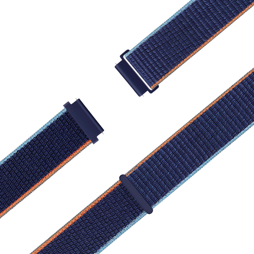 Nylon Loop Strap, blue mix, laid flat, joined, 45° top view