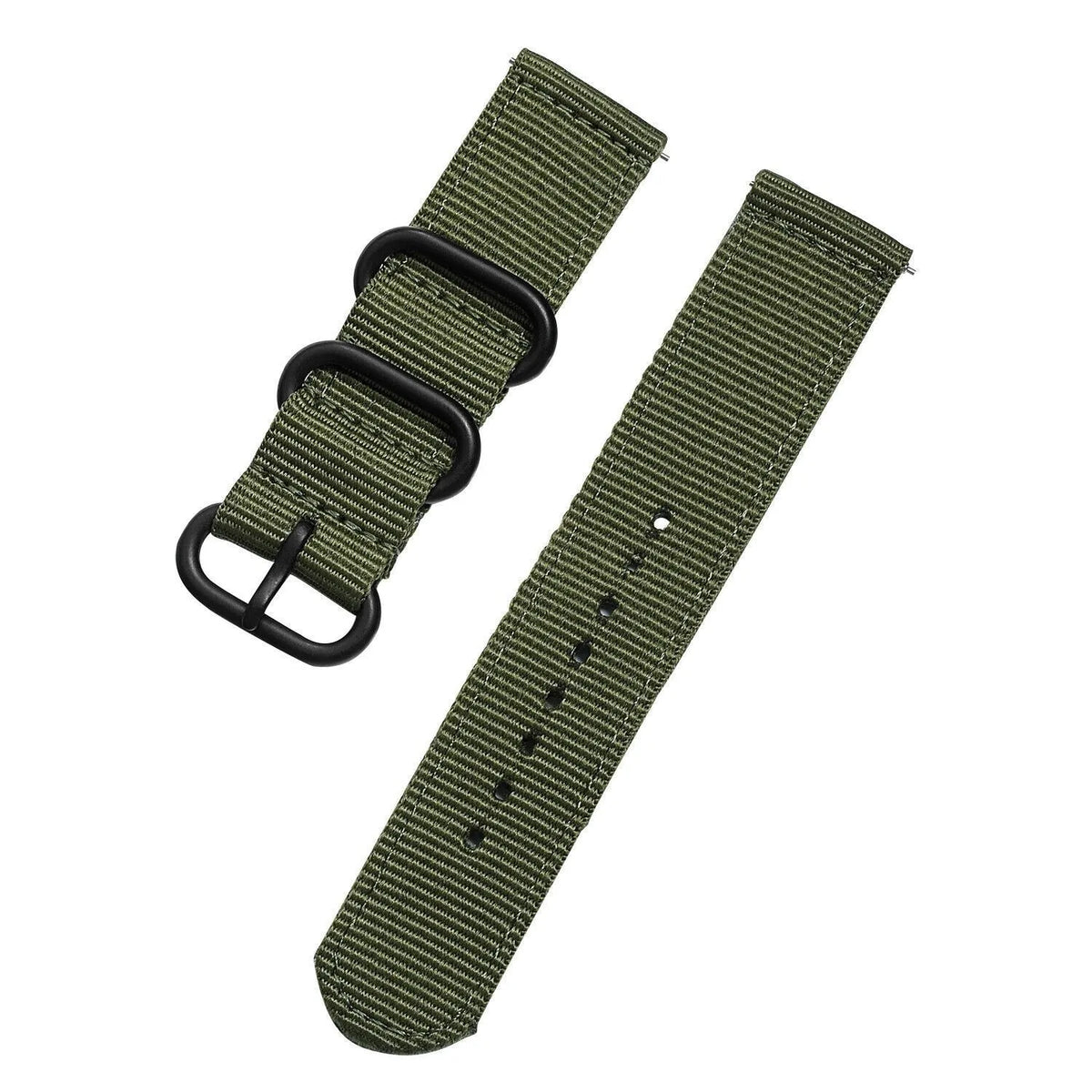 Nylon Buckle Strap, green, laid flat, joined, 45° top view