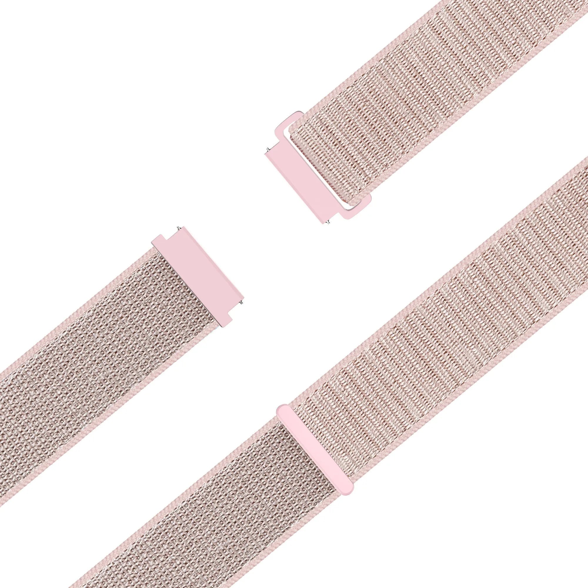 Nylon Loop Strap, rose gold, laid flat, joined, 45° top view