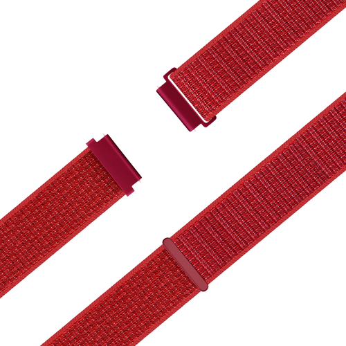 Nylon Loop Strap, red, laid flat, joined, 45° top view