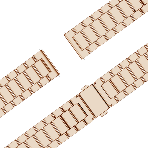 Steel Strap 'Classic', rose gold, laid flat, joined, 45° top view