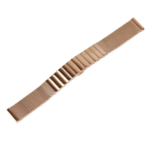 Milanese Steel Strap, rose gold, laid flat, joined, 45° top view