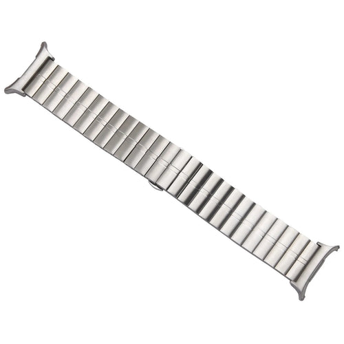 Premium Metal Strap, titanium, laid flat, joined, 45° top view