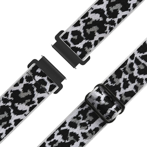 Bandz Gard Pro Health Smartwatch 3 - 41mm Elastisches Nylonband (Weiß-Leopard)