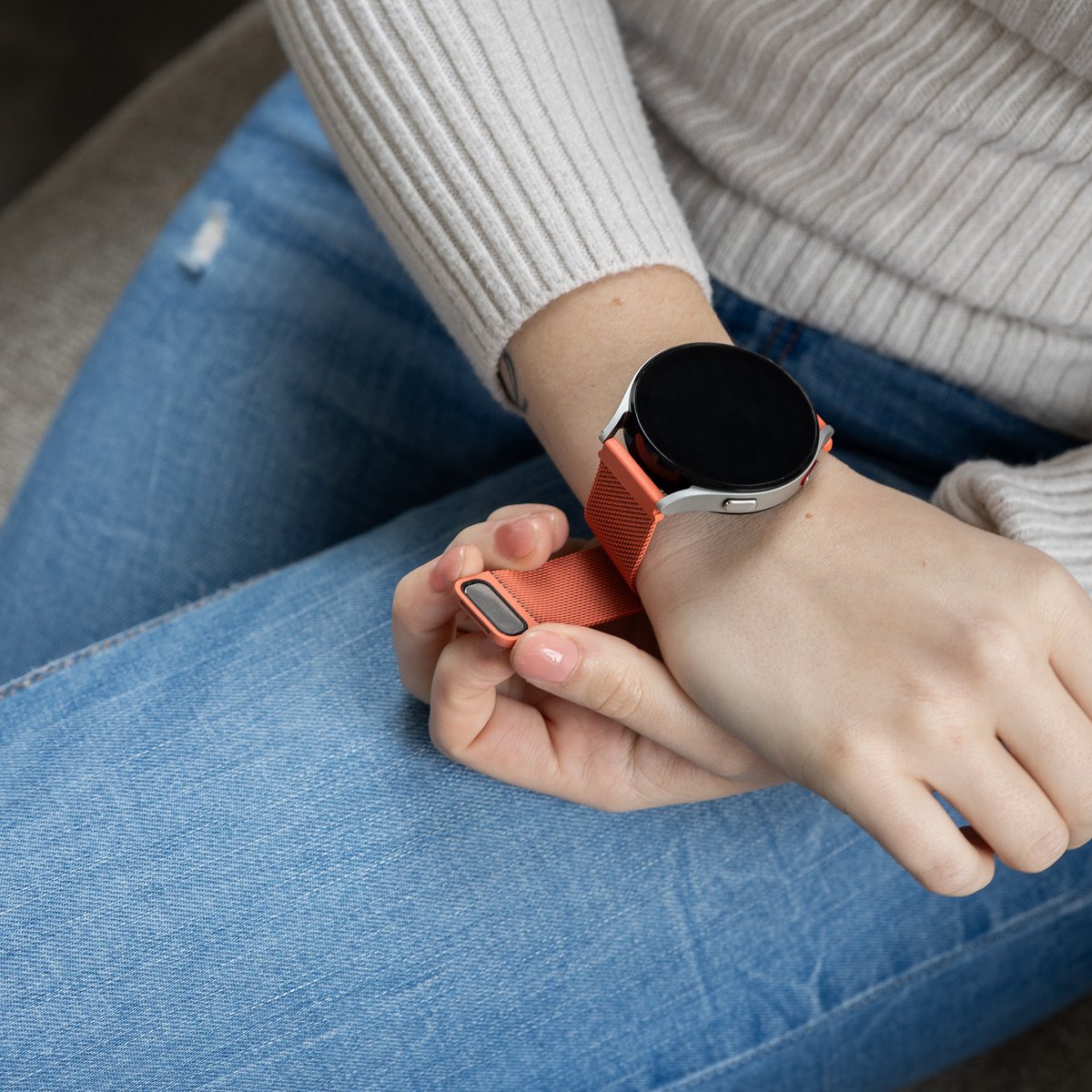 Samsung Galaxy Watch 5 40mm Milanese Strap (Orange)