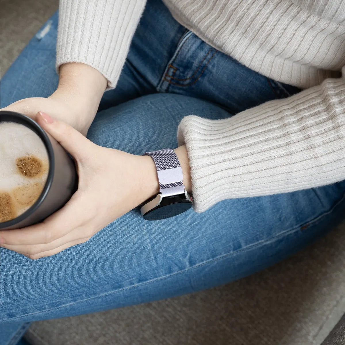 Milanese Strap, light purple, lifestyle photo