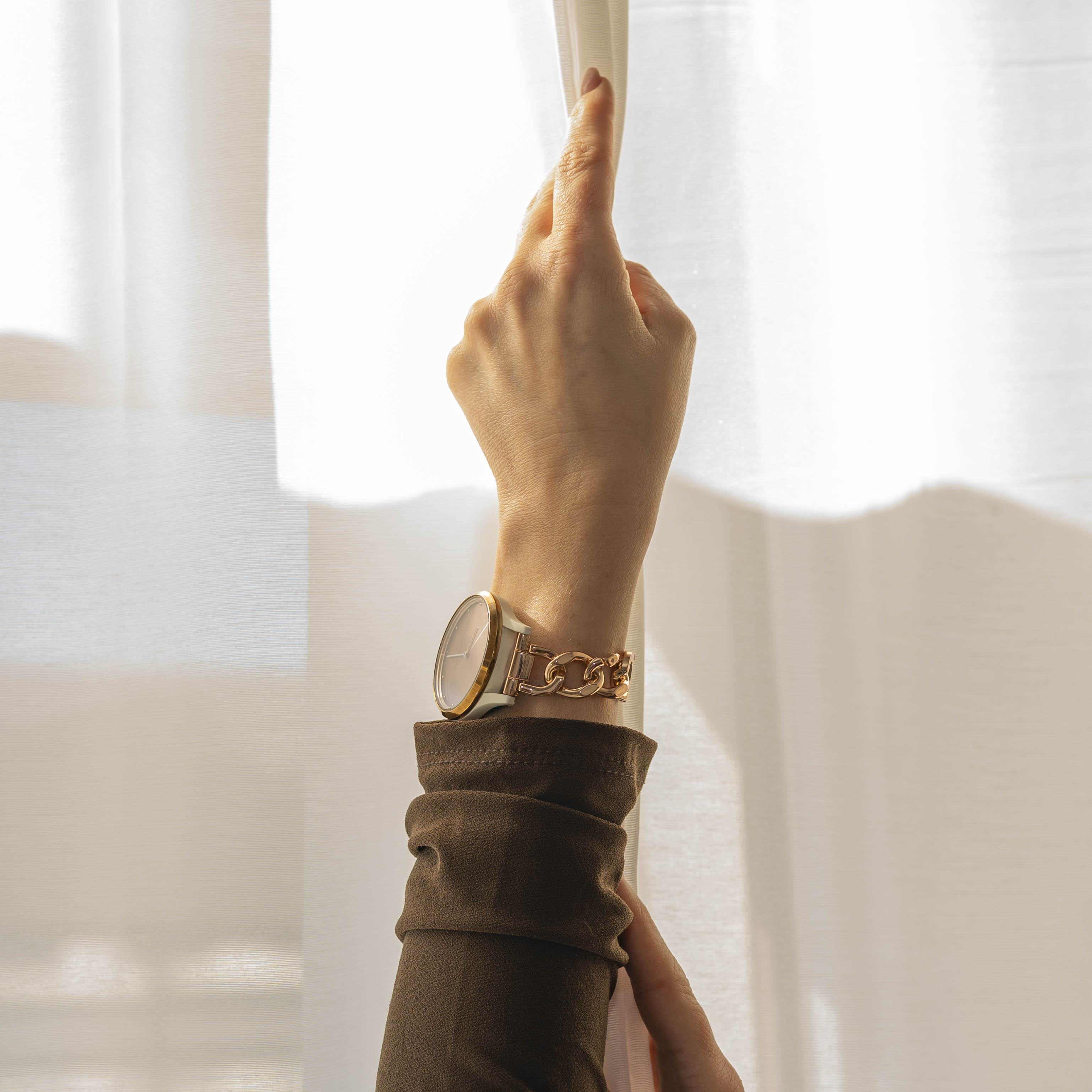 Bracelet chaîne acier Samsung Galaxy Watch FE (or rose)