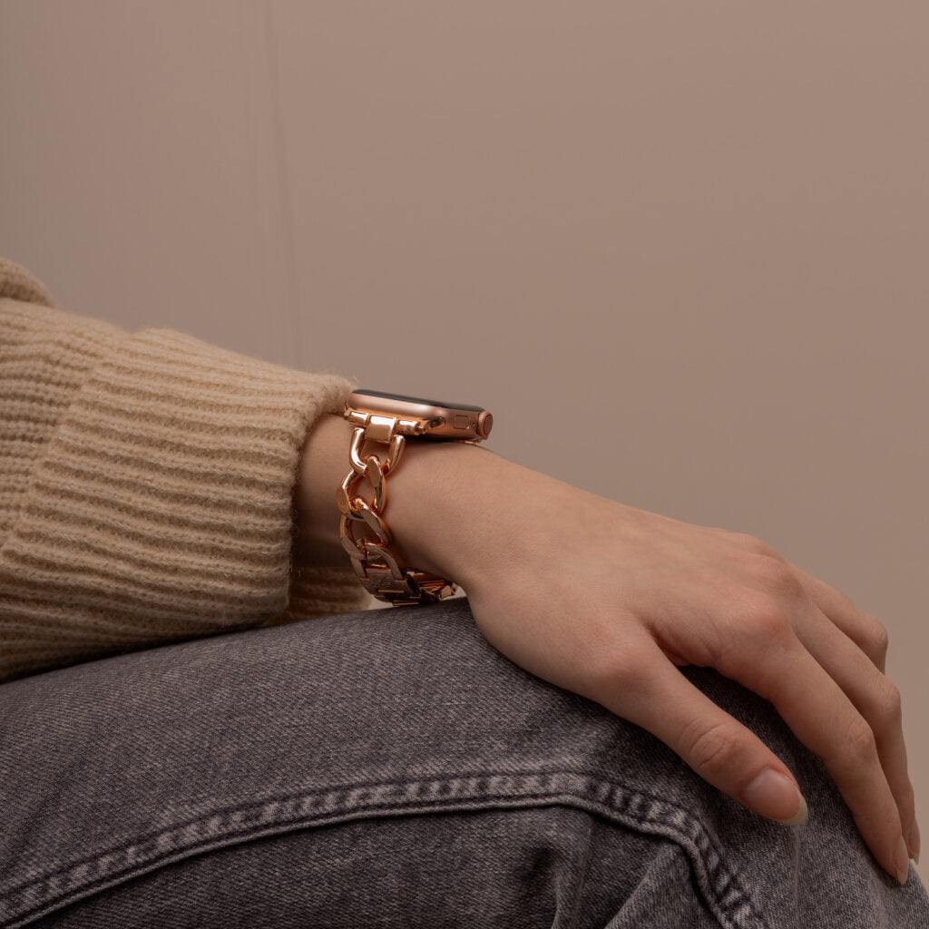 Bracelet chaîne acier Apple Watch (or rose)