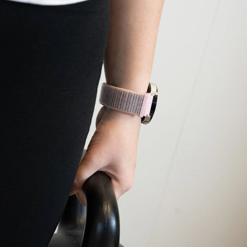 Bandz Pebble Round 2 - 20mm Nylon Loop Armband (Rosa Sand)