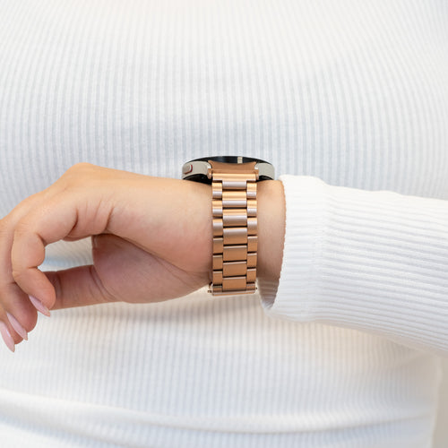 Bandz Samsung Galaxy Watch 4 - 44mm klassisches Stahlarmband (Roségold)