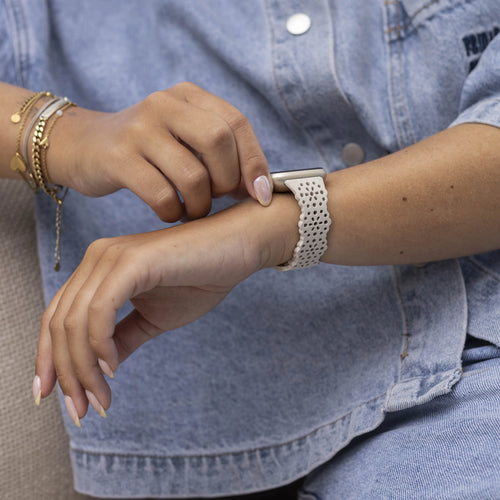 Bracelet silicone avec motif Fitbit Versa 3 (sable rose)