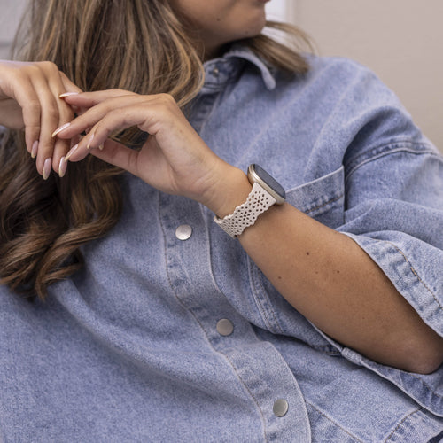 Bracelet silicone avec motif Fitbit Versa 3 (sable rose)