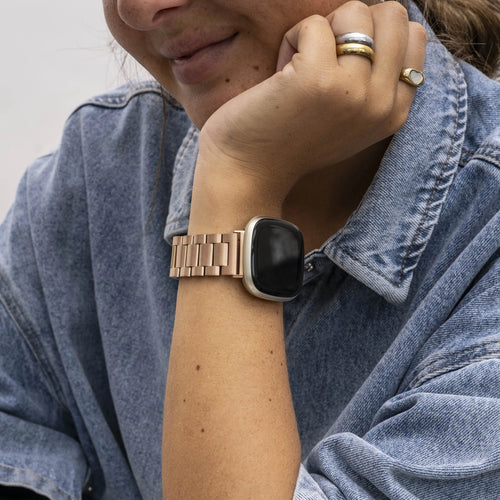 Fitbit Sense Steel Strap (Rose Gold)