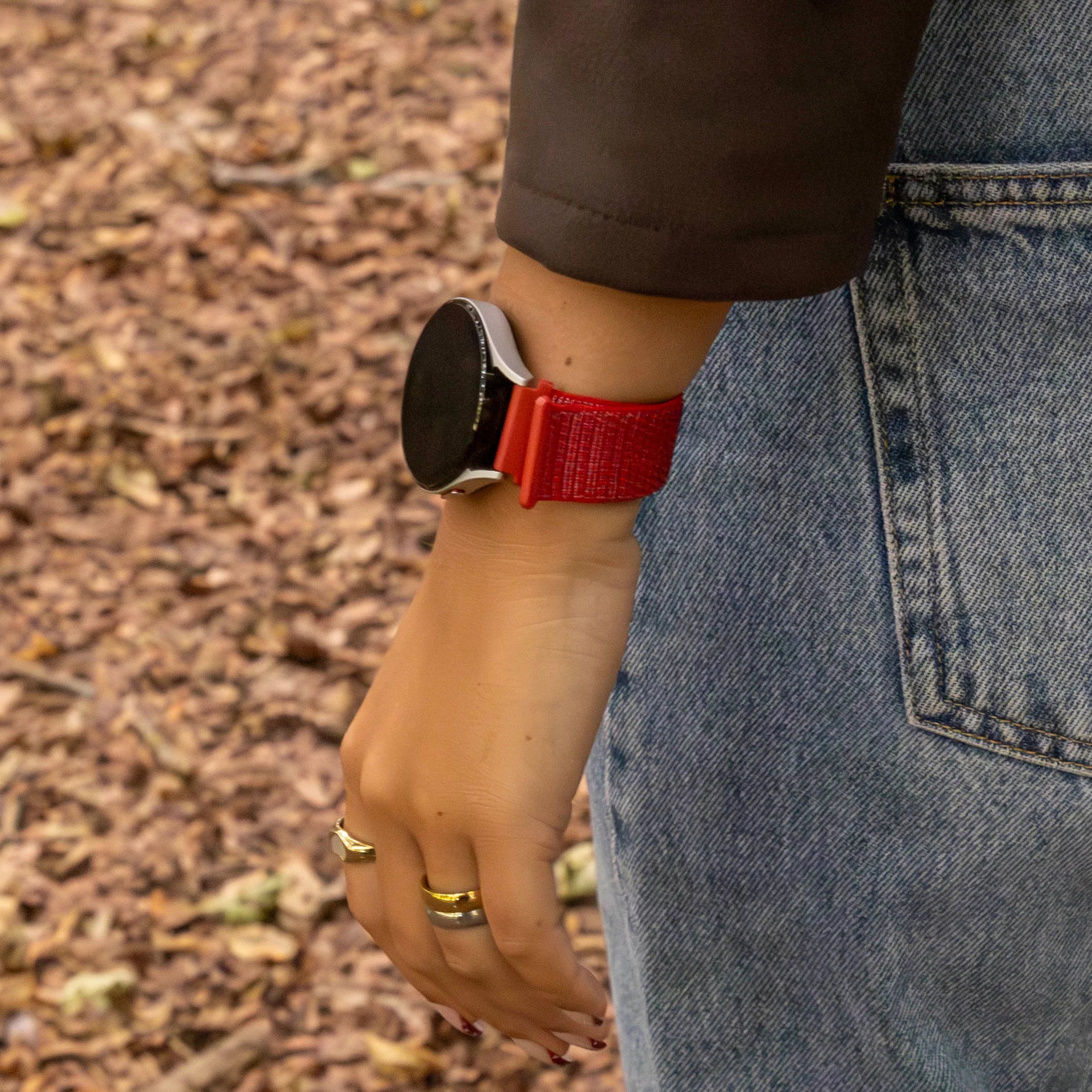 Fossil Gen 4 Venture (HR) Nylon Strap (Red)