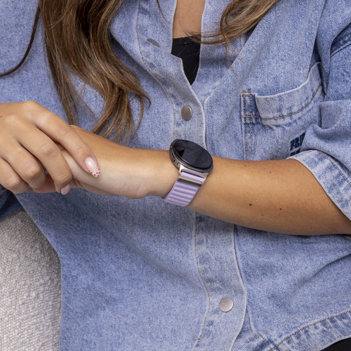 Wave Nylon Strap, light purple, lifestyle photo