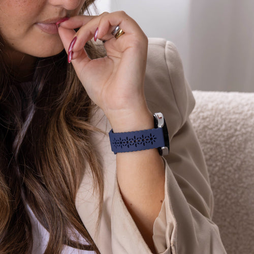Samsung Gear Sport Silicone Strap Patterned (Dark Blue)