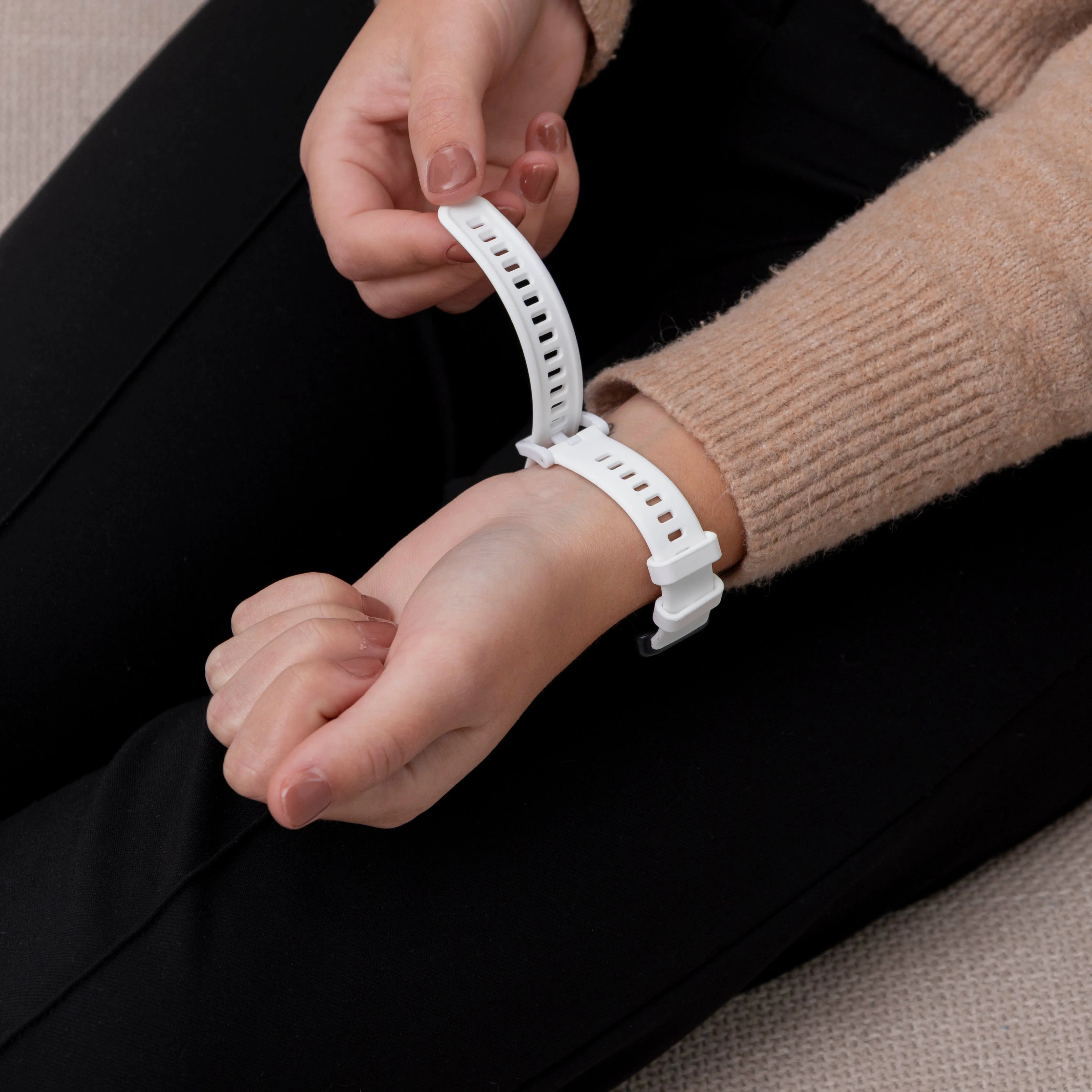 Silicone Strap, white, lifestyle photo
