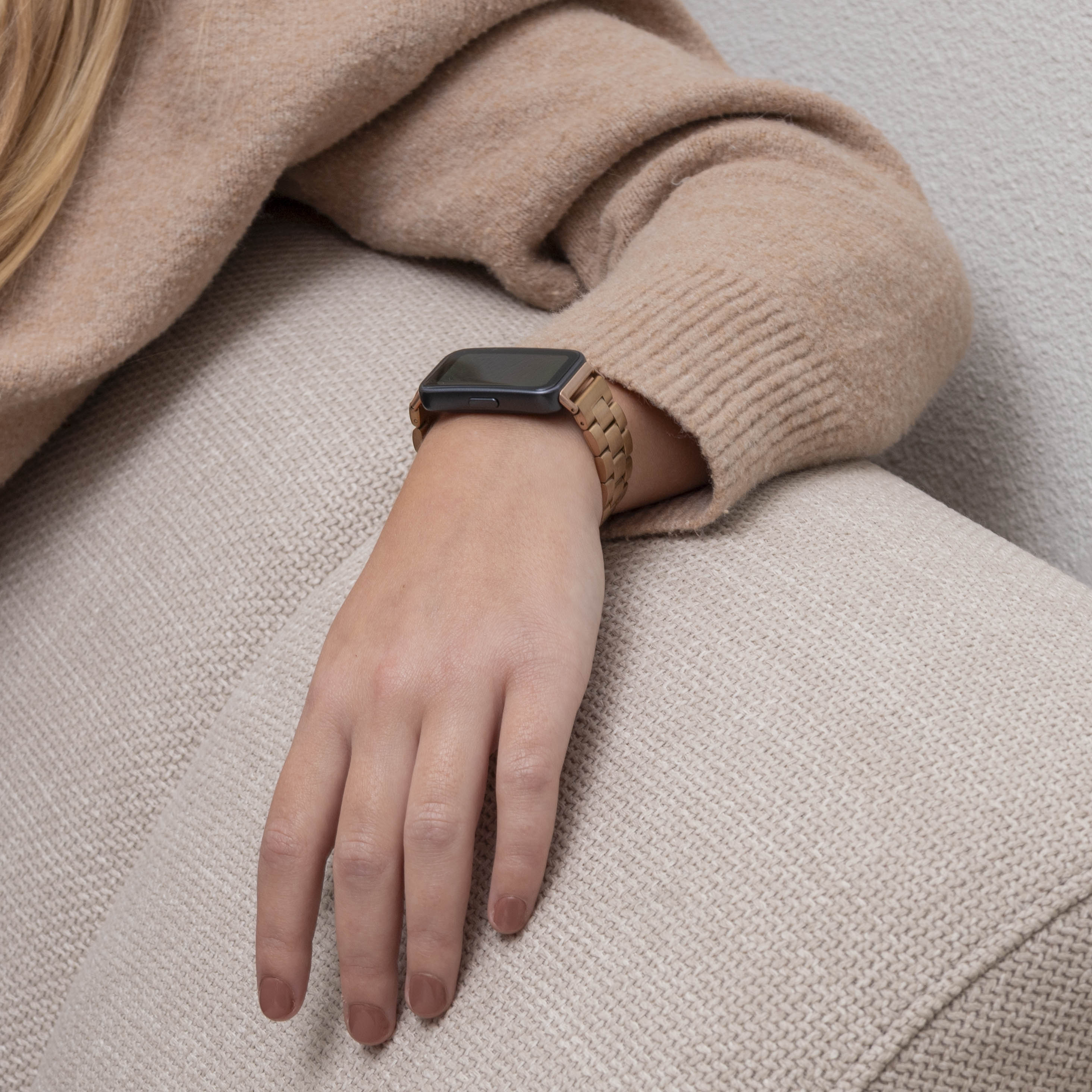 Bracelet acier Huawei Band 10 (or rose)