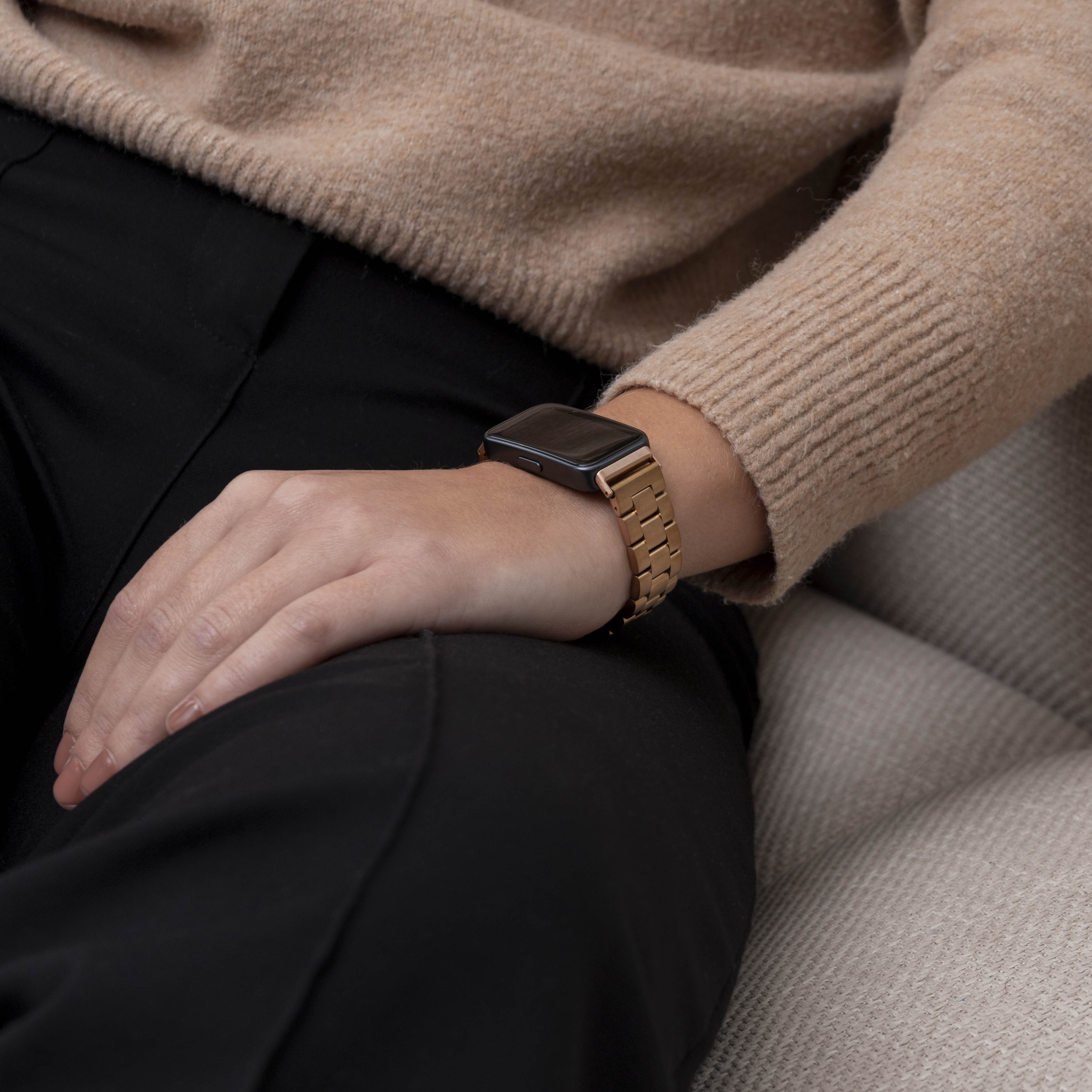 Bracelet acier Huawei Band 10 (or rose)