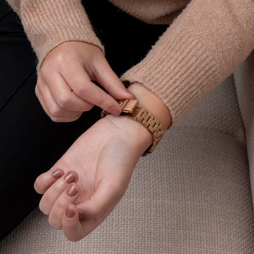 Bracelet acier Huawei Band 10 (or rose)