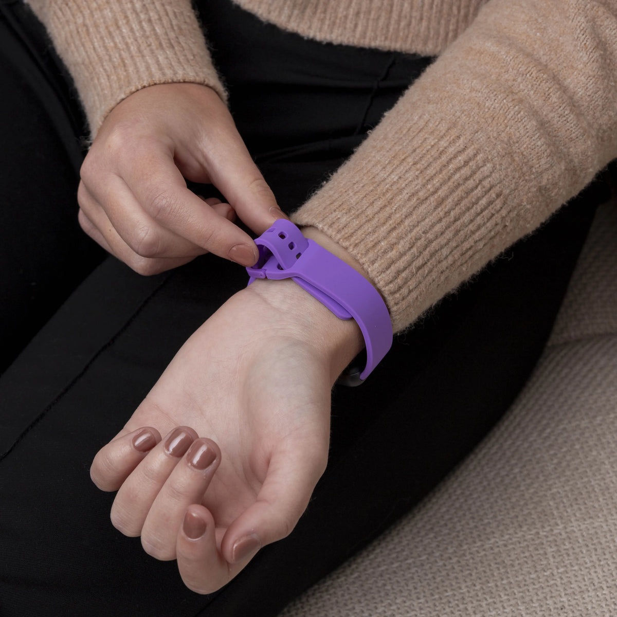 Silicone Strap, lilac, lifestyle photo