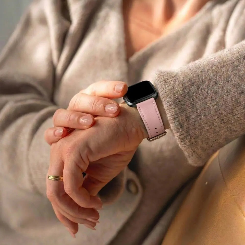 Fitbit Versa 3 Leather Strap (Pink)