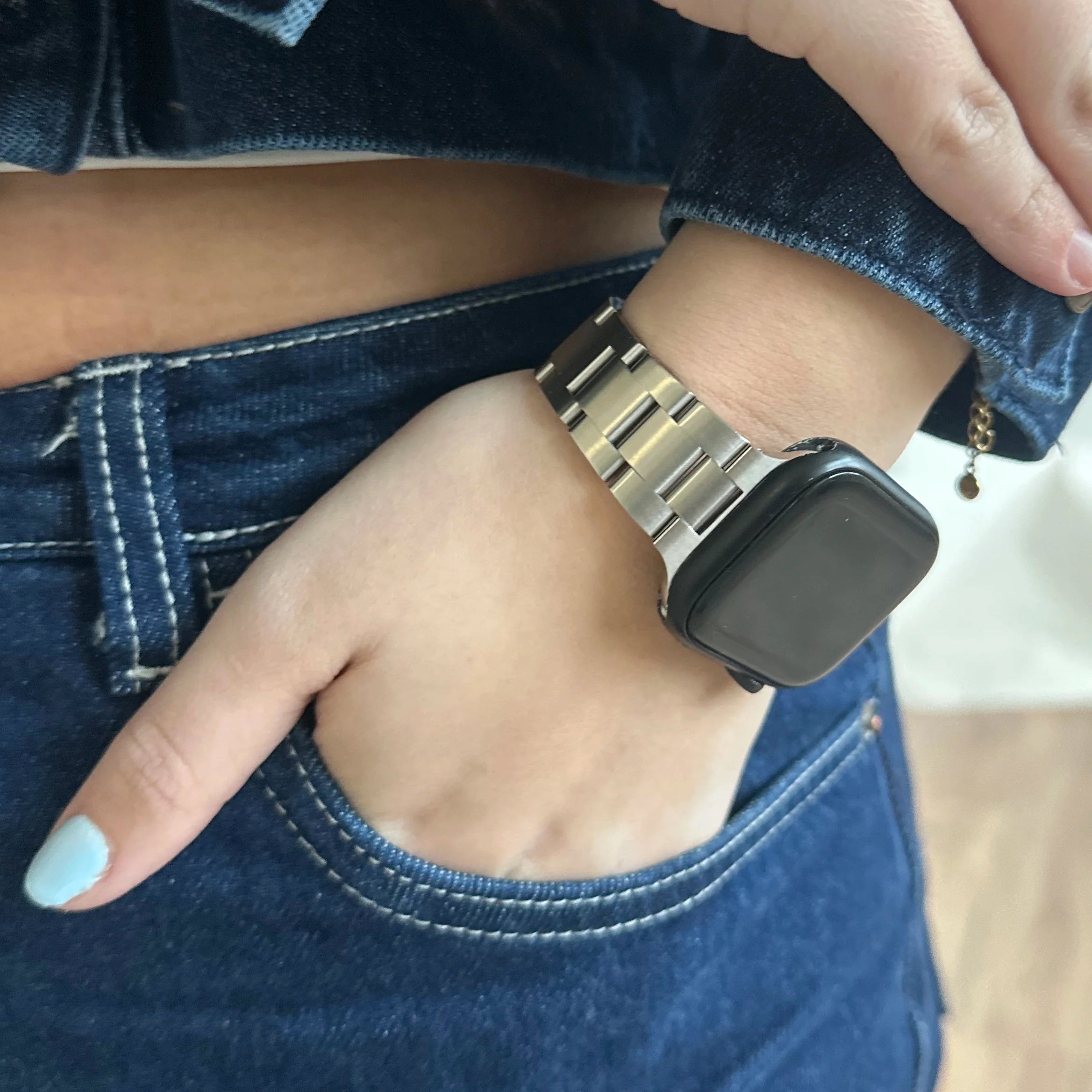 xoxo Wildhearts Apple Watch Feines Stahlarmband (Silber)