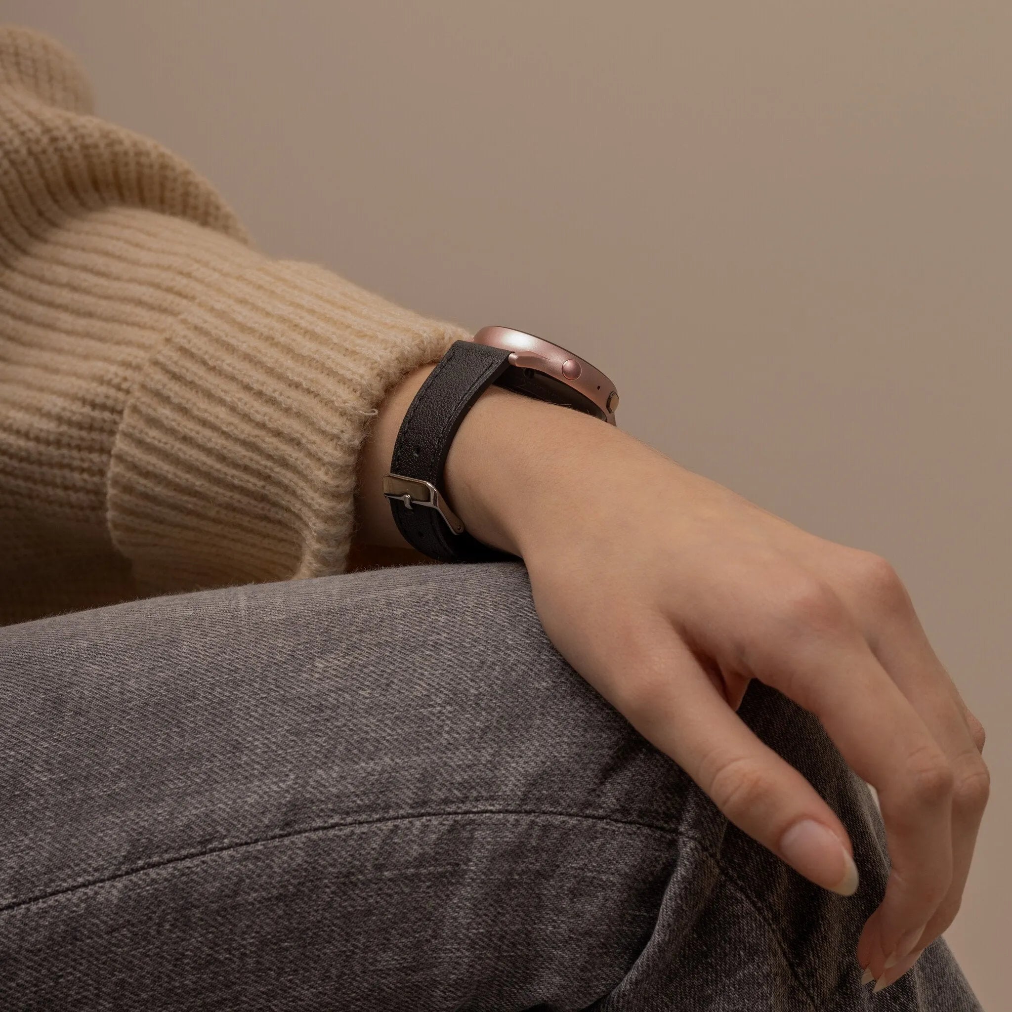 Modern Leather Strap, black, lifestyle photo