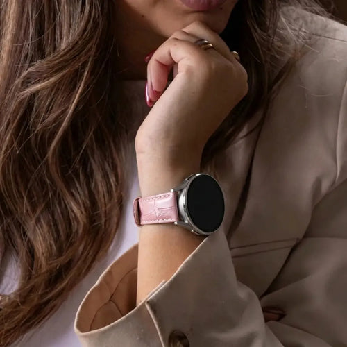 Correa cuero cocodrilo Honor Magic Watch 2 42mm (rosa)