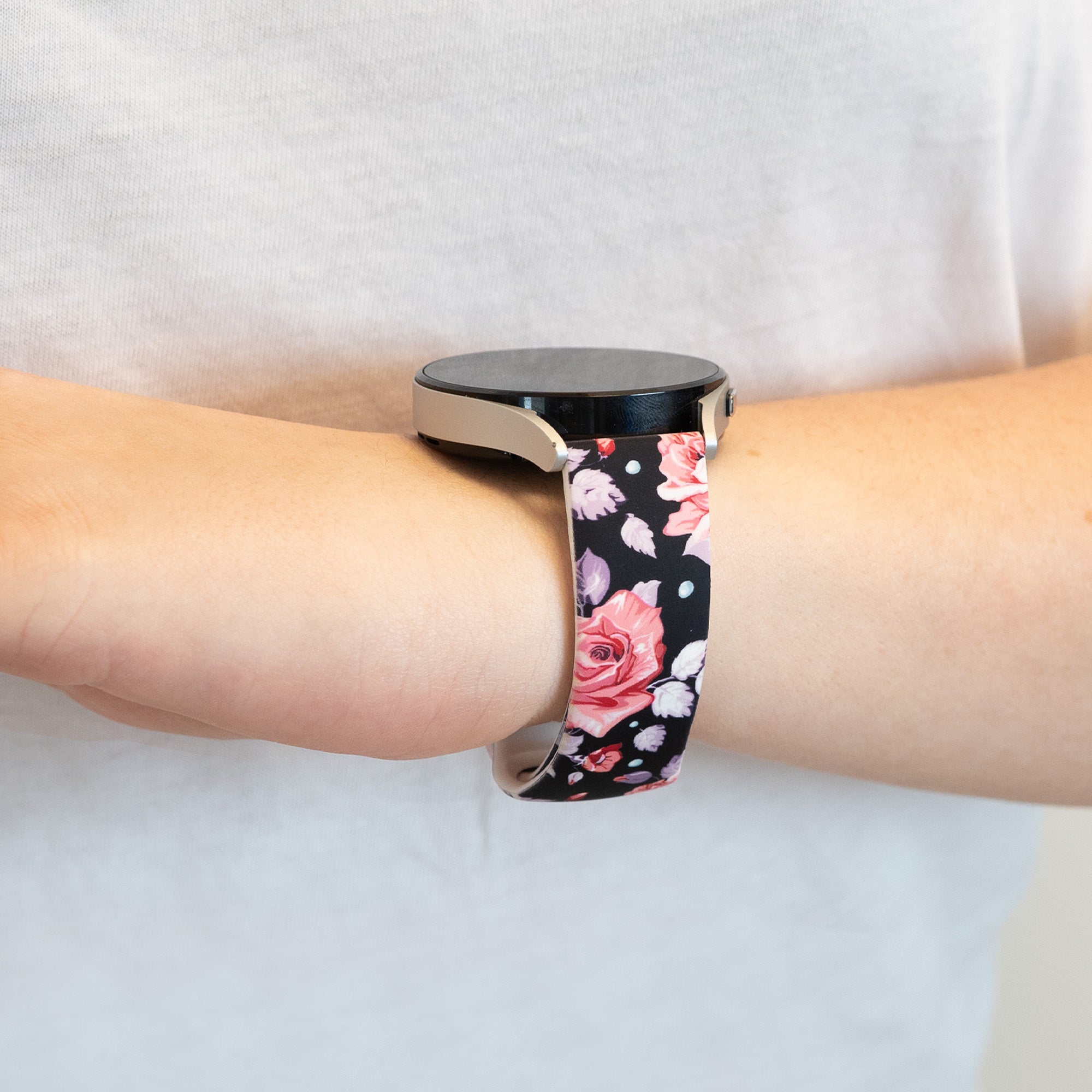 Bandz Amazfit Active 3 Premium Patterned Strap ('Flower')