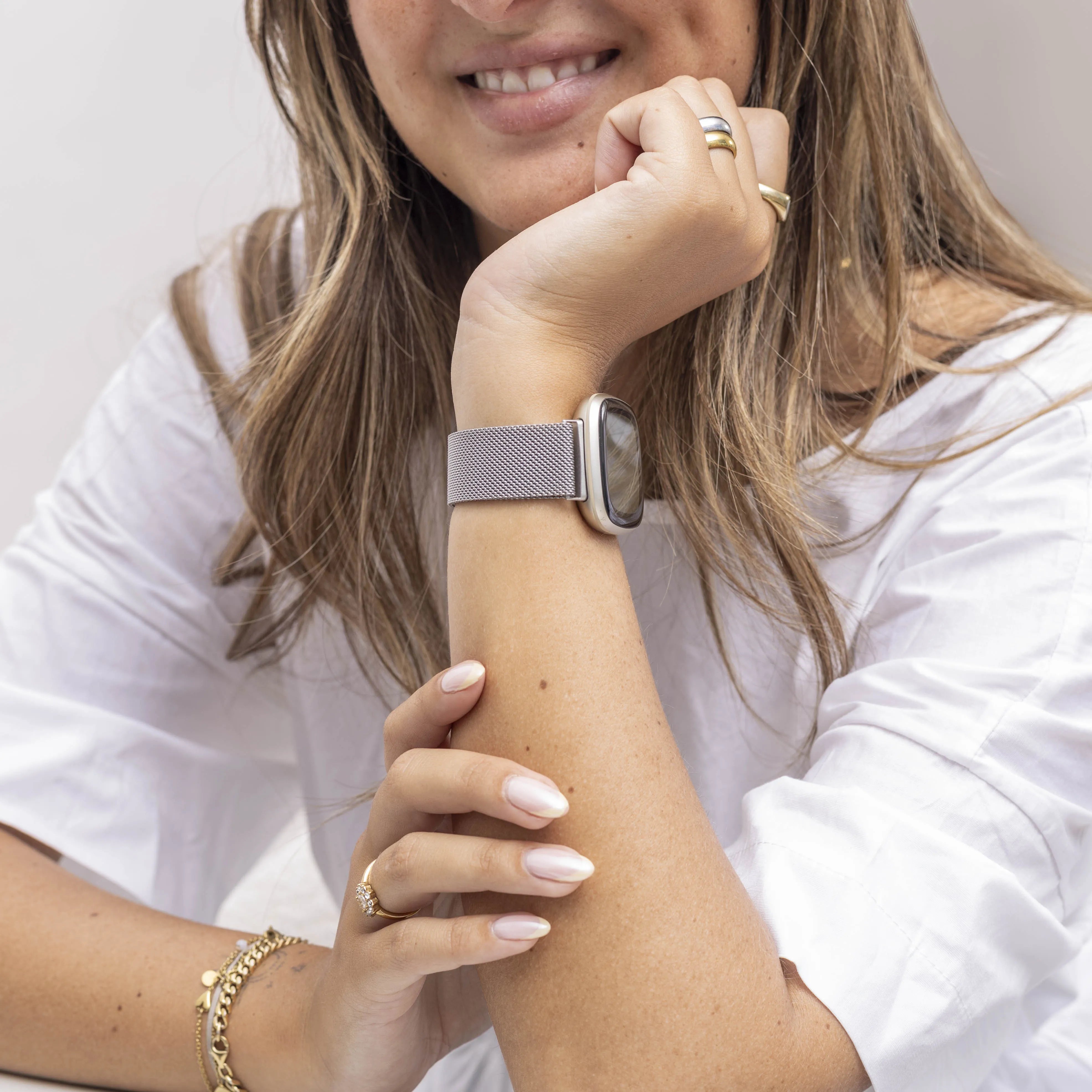 Fitbit Versa 3 Milanese Strap (Silver)