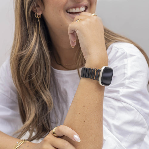 Fitbit Sense Stahl-Loop Armband (Schwarz)