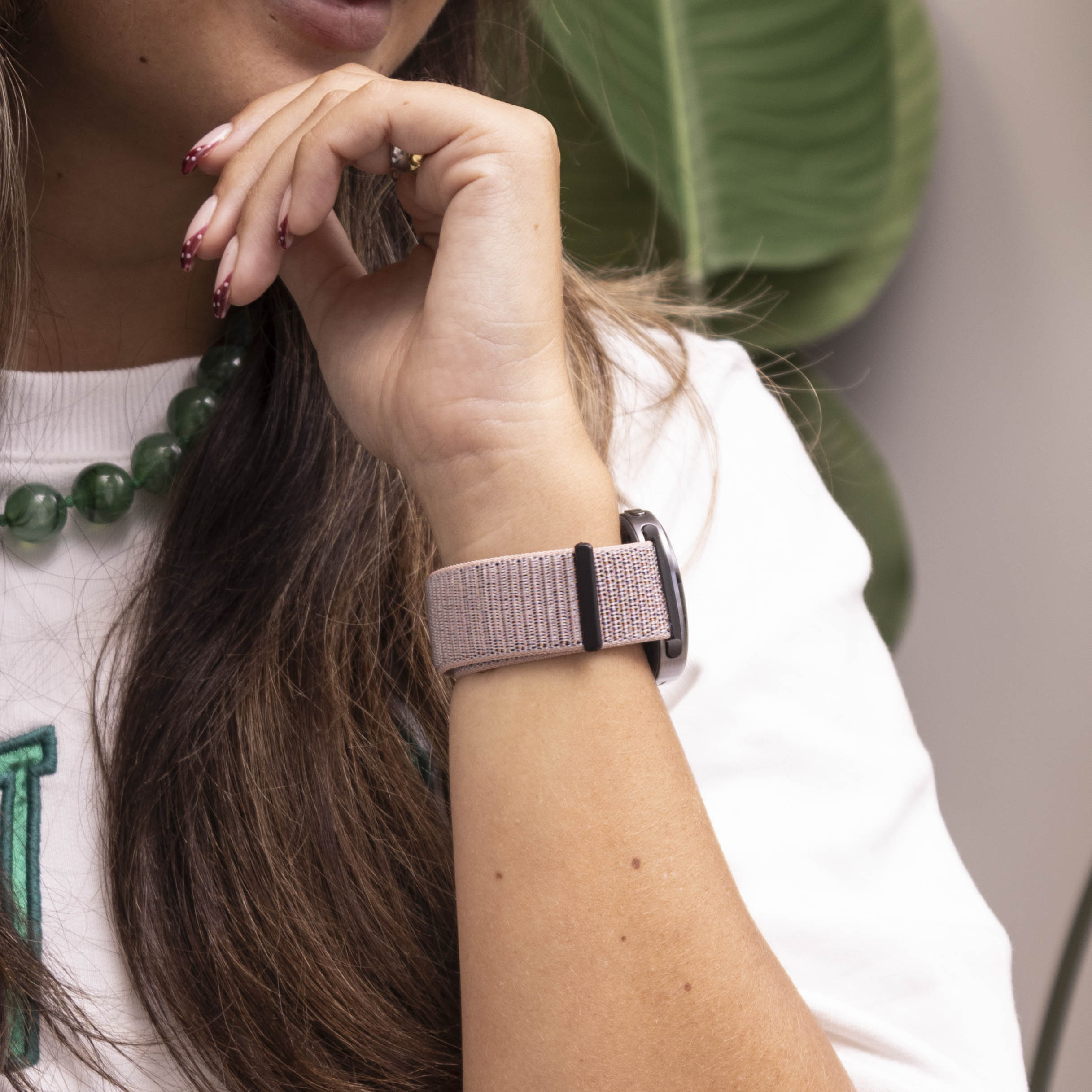 Samsung Galaxy Watch 8 - 44mm Nylonarmband (Rosa)