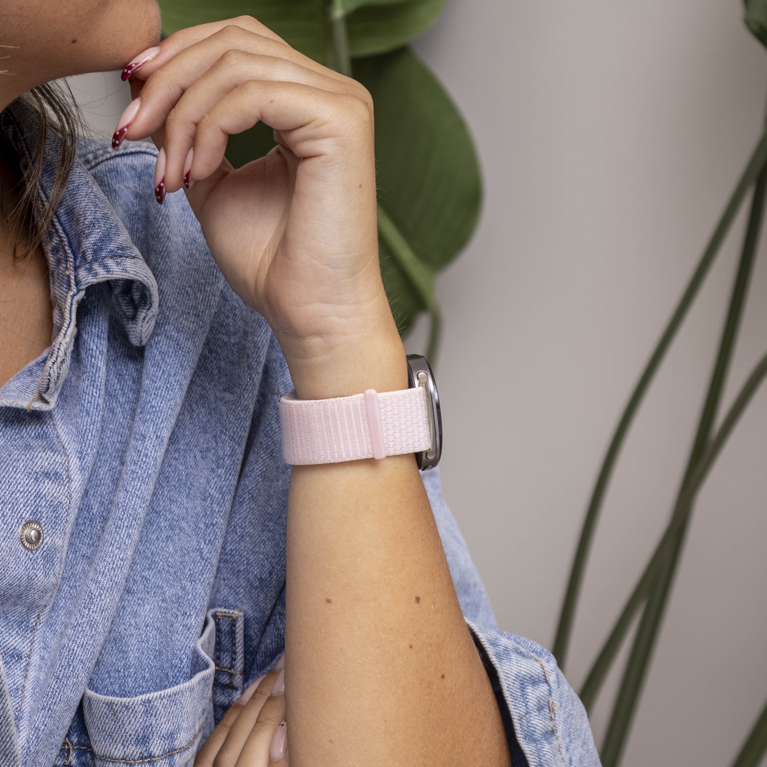 Samsung Galaxy Watch 8 Classic Nylonarmband (Hell Rosa)