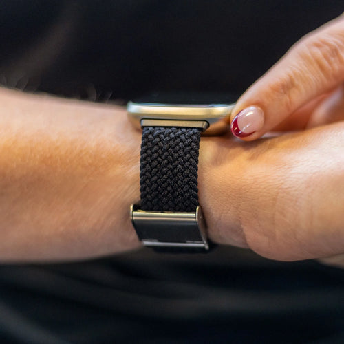 Fitbit Sense verstellbares geflochtenes Armband (Schwarz)