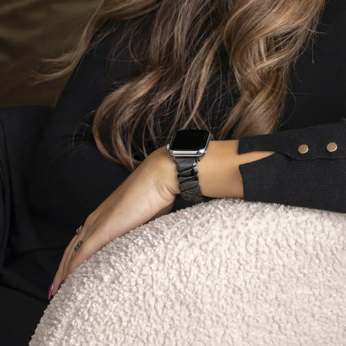 Bandz Apple Watch luxe metalen band 'Twisted' (zwart)