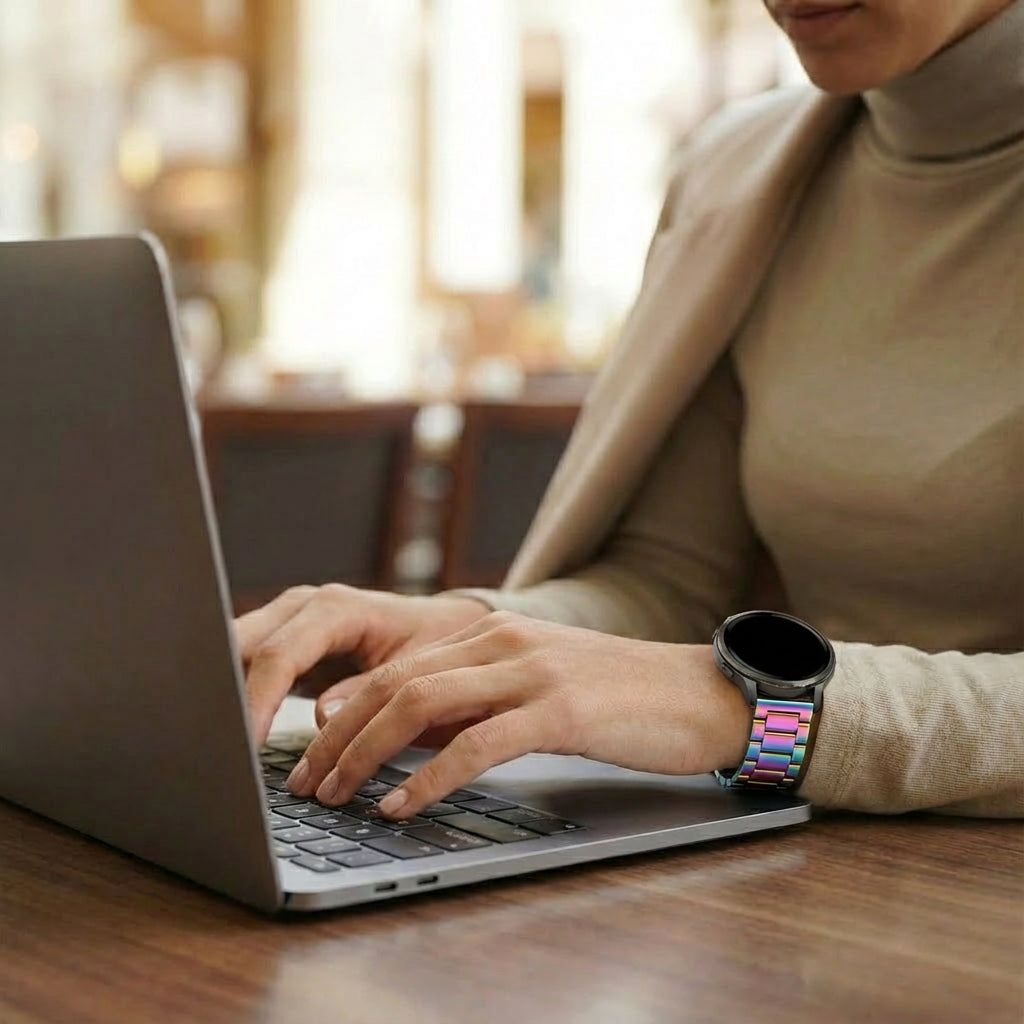 Bandz Garmin Vivomove Trend Steel Strap 'Classic' (Pearlescent)