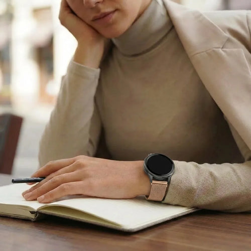 Bandz Garmin Forerunner 265s Milanese loop band (rosé goud)
