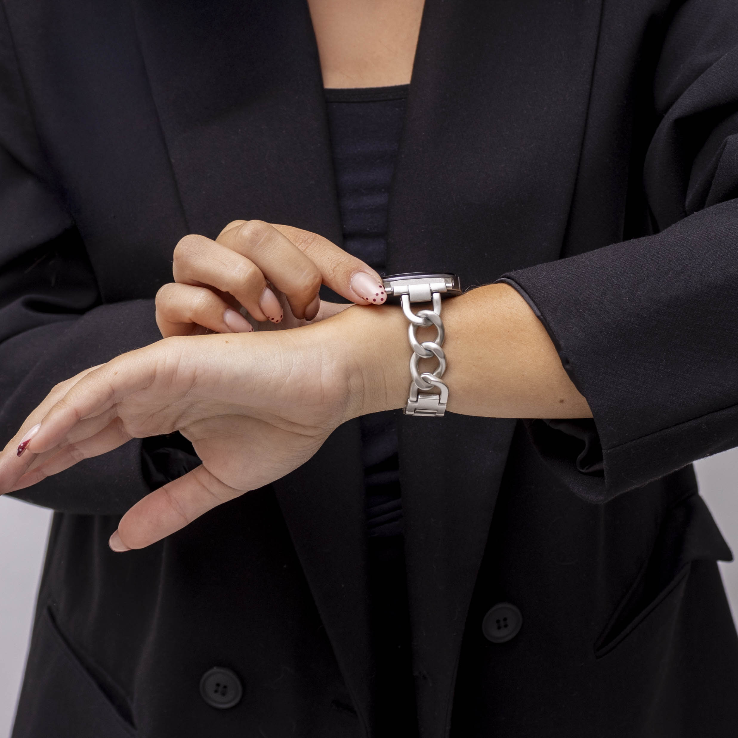 Bracelet acier chaîne Samsung Galaxy Watch 8 - 44mm (lumière stellaire)