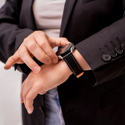 Samsung Galaxy Watch 5 Pro 'One Push' Lederarmband (Schwarz)