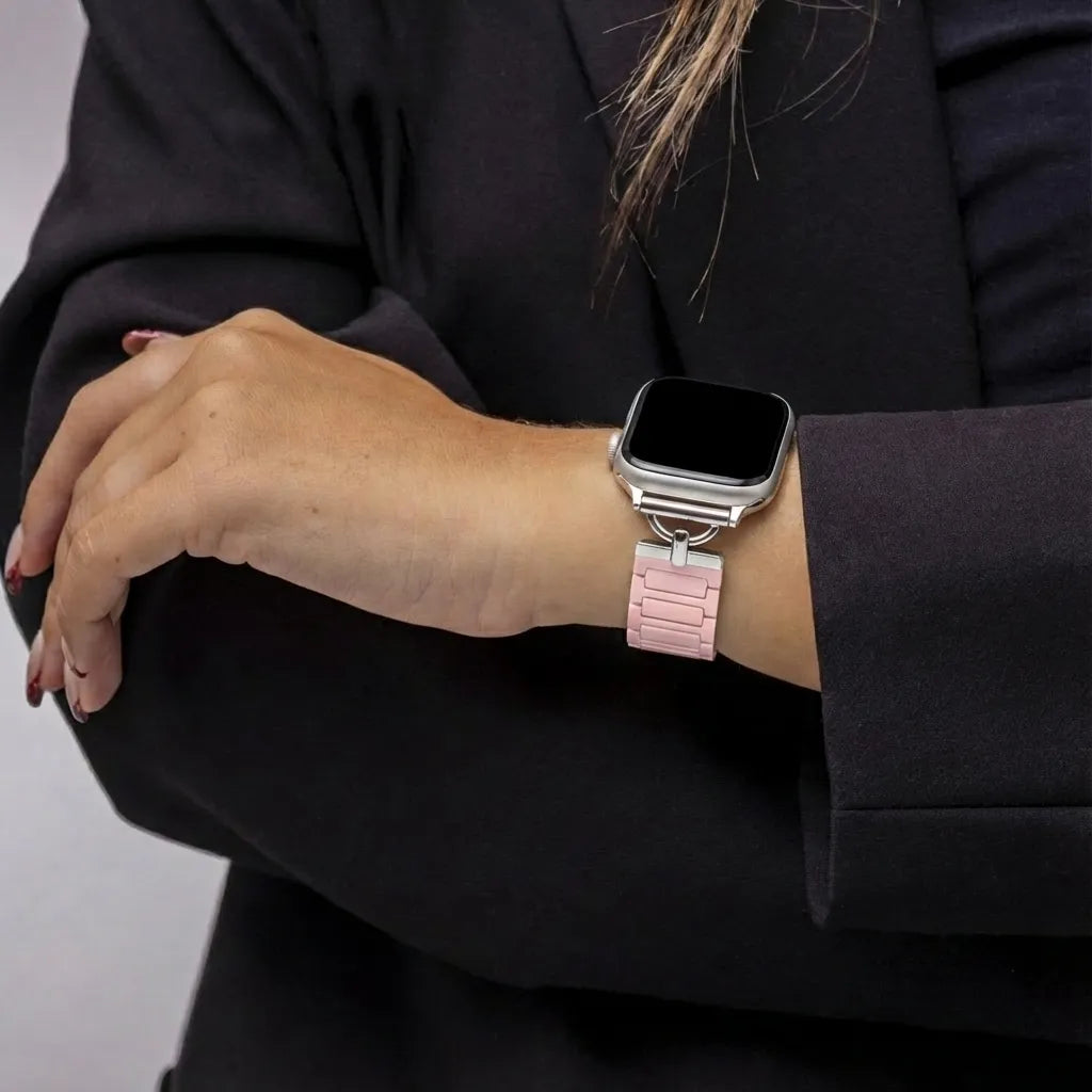 Bandz Apple Watch Magnetic Silicone Strap 'Slim' (Pink)
