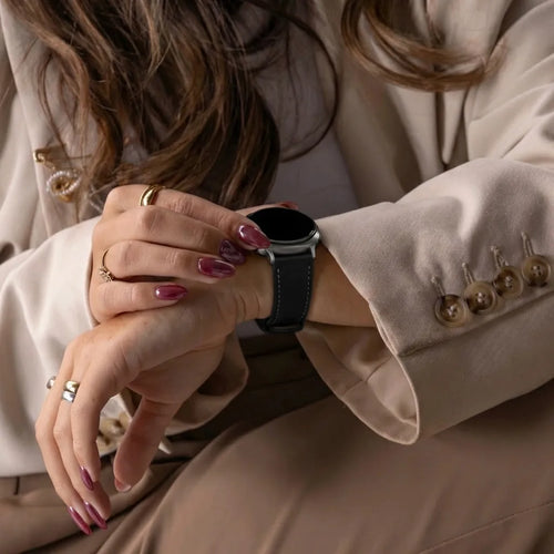 Bracelet cuir Samsung Galaxy Watch 8 - 44mm (noir)