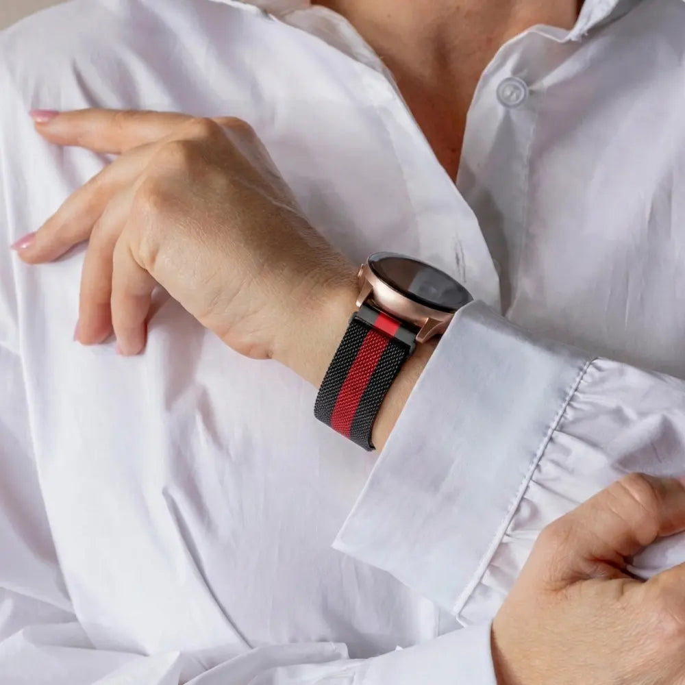 Samsung Galaxy Watch 42mm Milanese Strap (Black/Red)